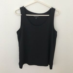 Black scoopneck sleeveless blouse